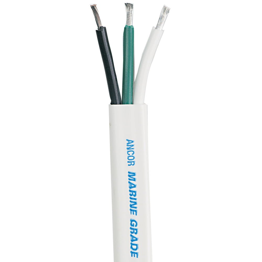 Ancor 6/3 AWG Flat Triplex Cable - 50' (Black/Green/White