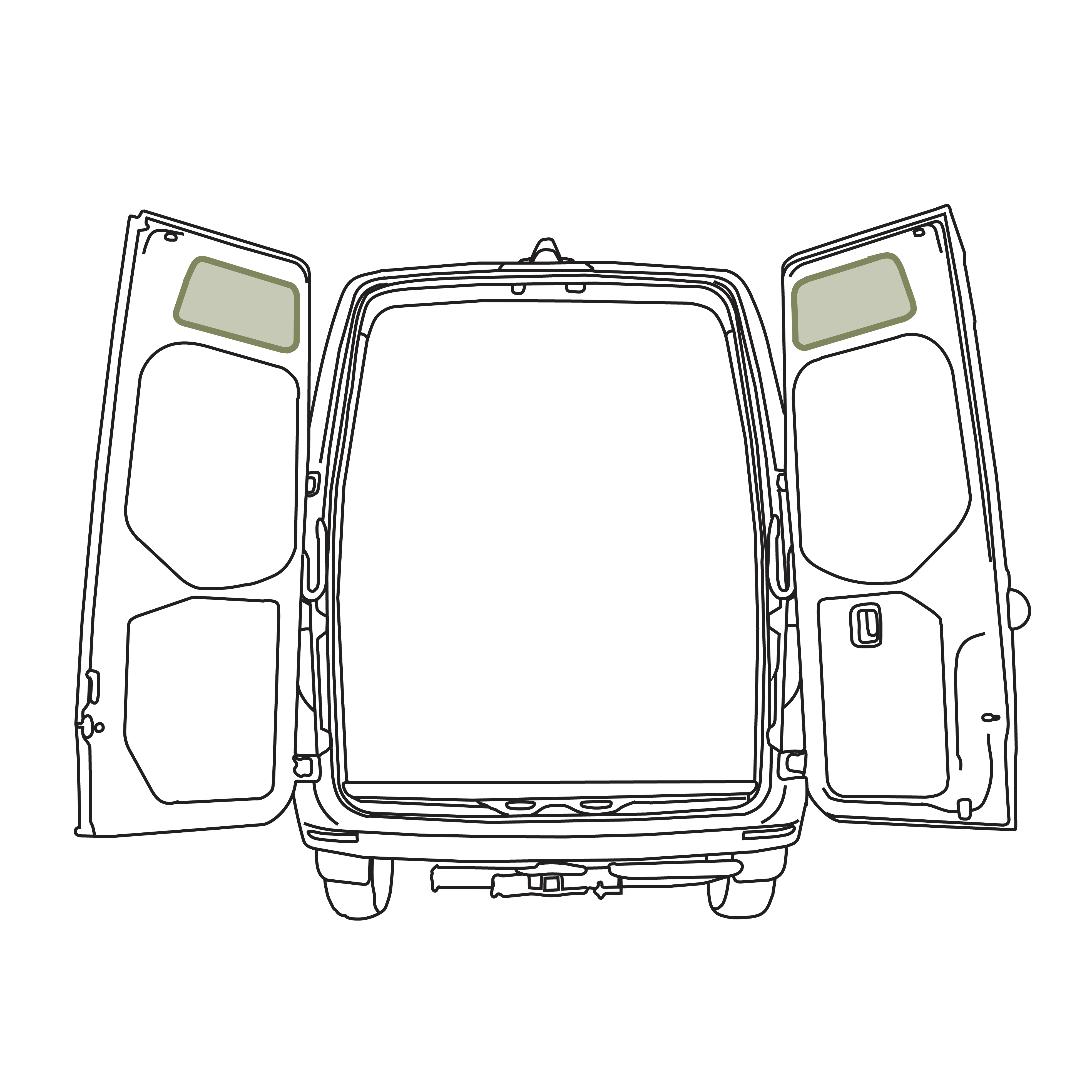 VanEssential Mercedes Sprinter Rear Door Storage Panels (Pair) - Upper