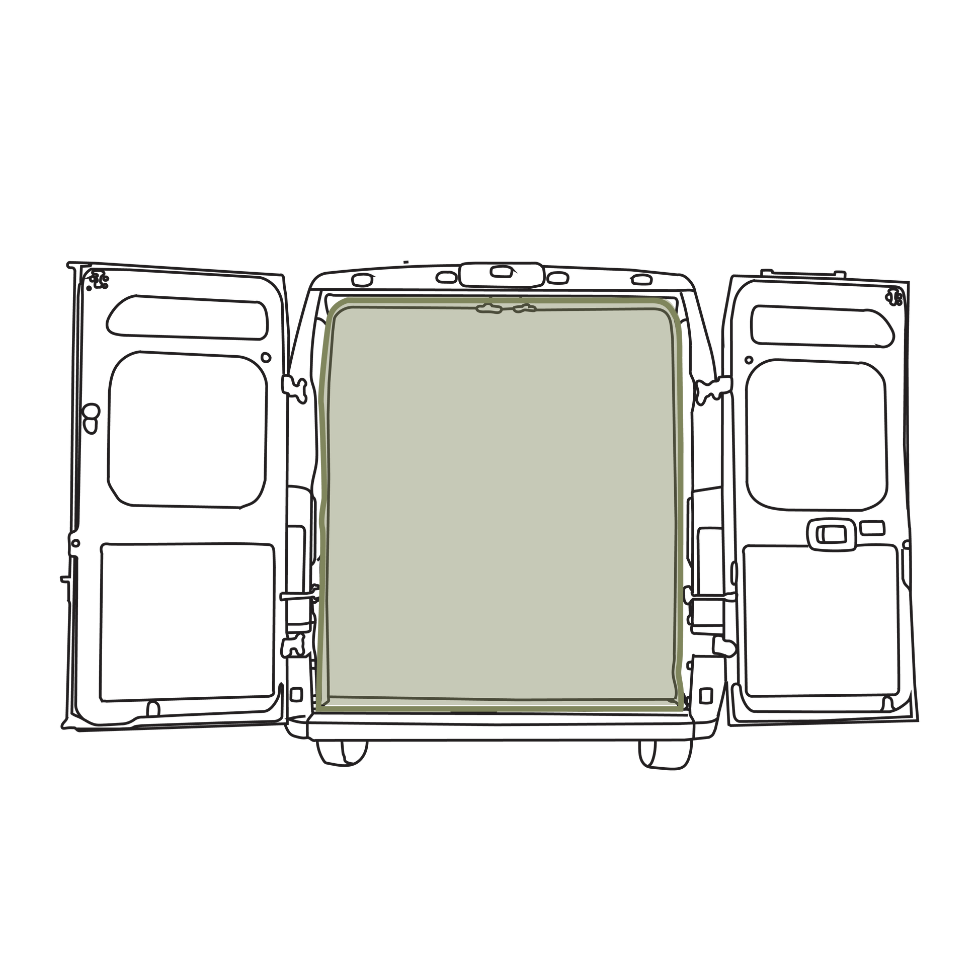 VanEssential Ram Promaster Bug Screen - Rear Doors