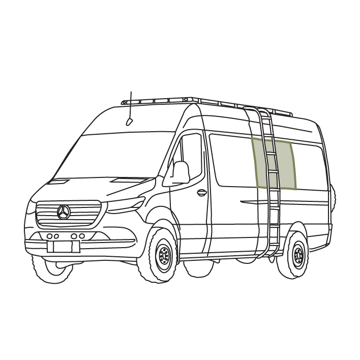 VanEssential Mercedes Sprinter Stealth Middle Panel Window Covers