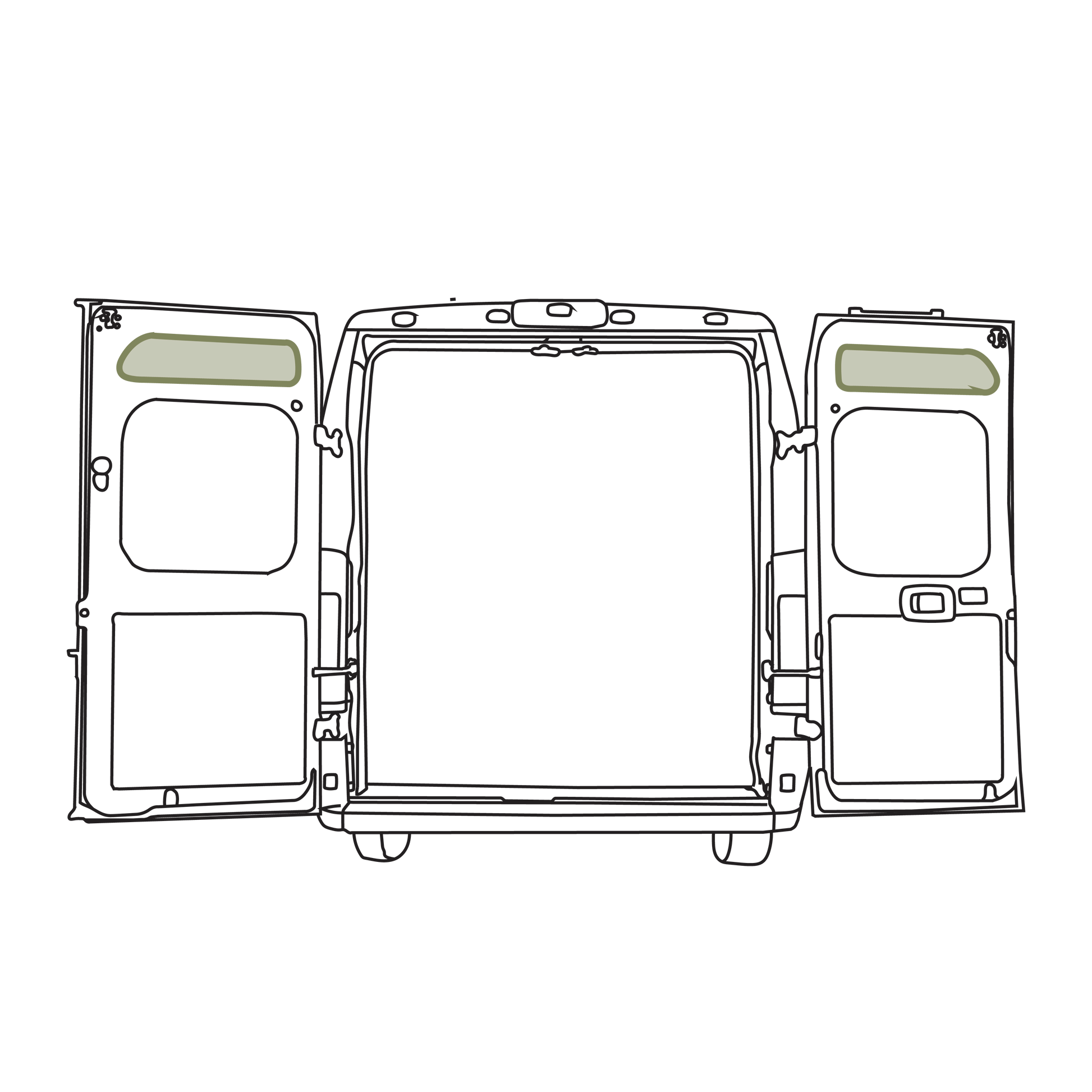 VanEssential Ram Promaster Rear Door Storage Panels (Pair) - Upper