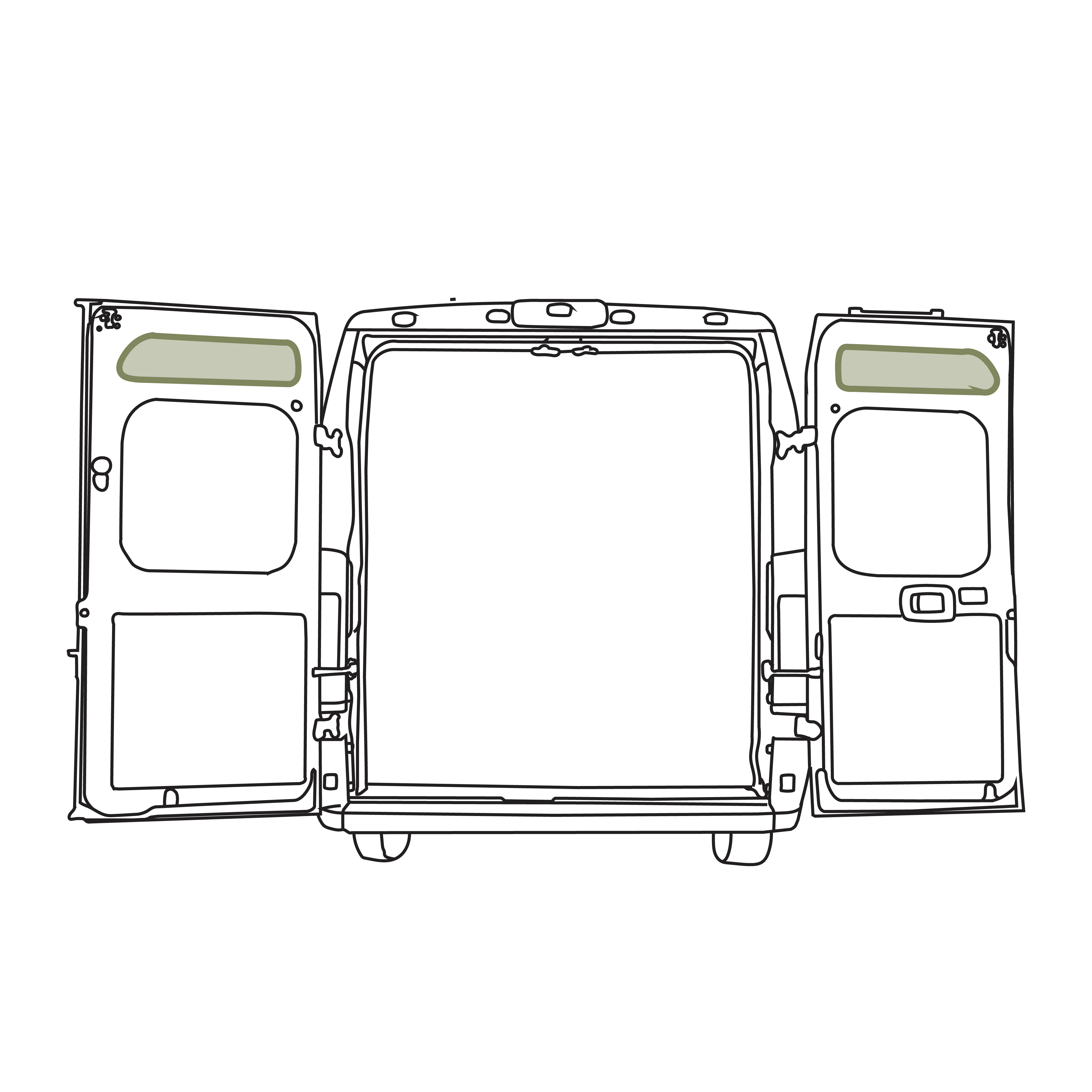 VanEssential Ram Promaster Rear Door Storage Panels (Pair) - Upper