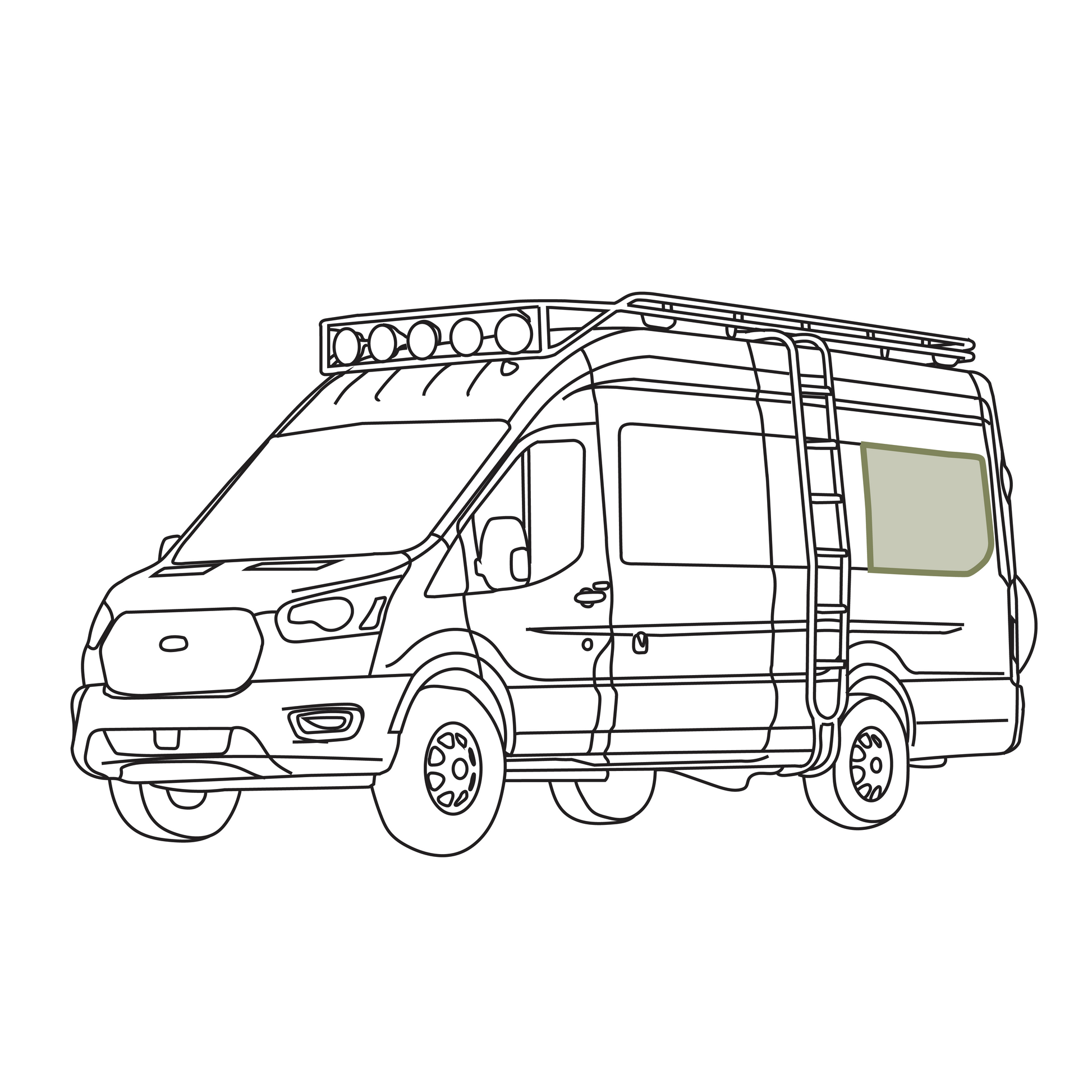 VanEssential Ford Transit Stealth Rear Quarter Panel Window Cover