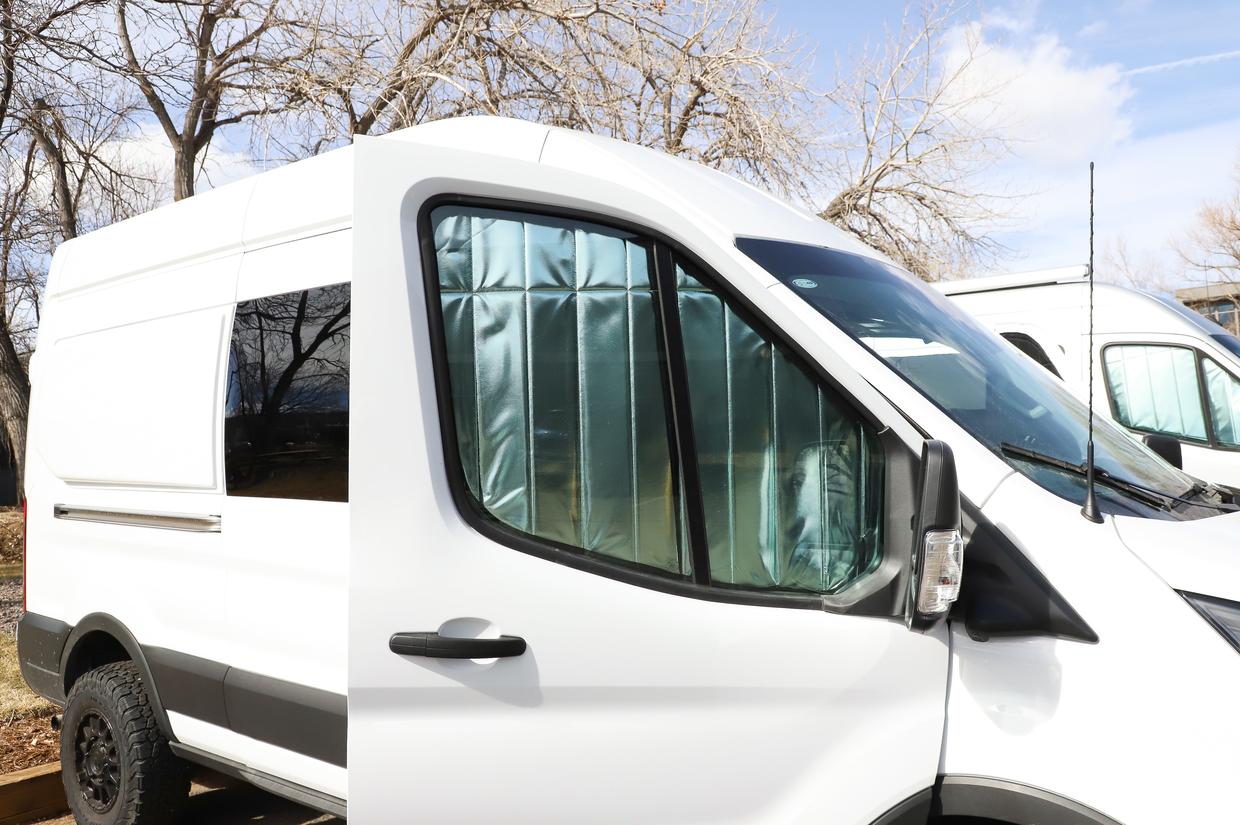 VanEssential Ford Transit Reflective Front Door Window Covers (Pair)