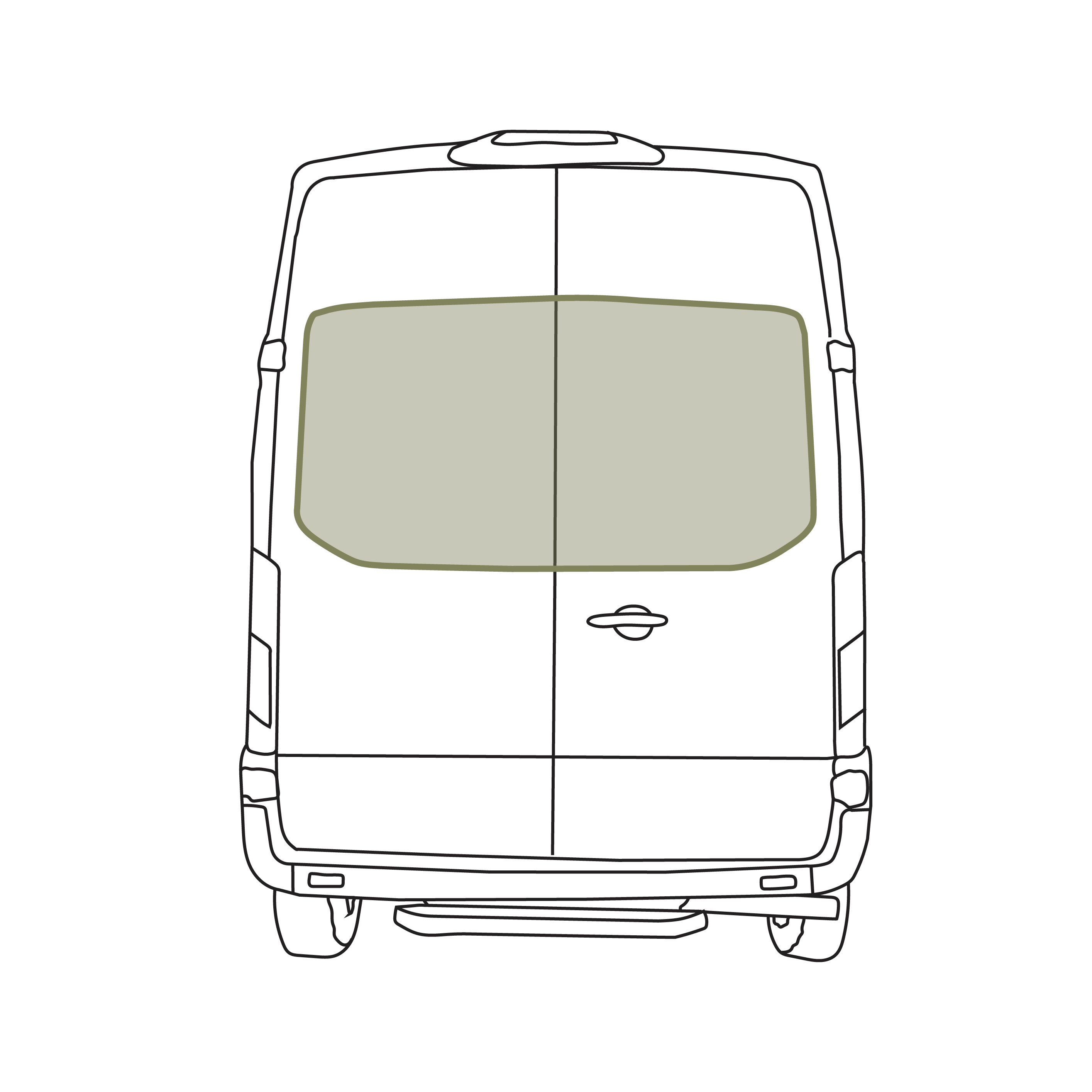 VanEssential Ford Transit Stealth Rear Door Window Covers (Pair)