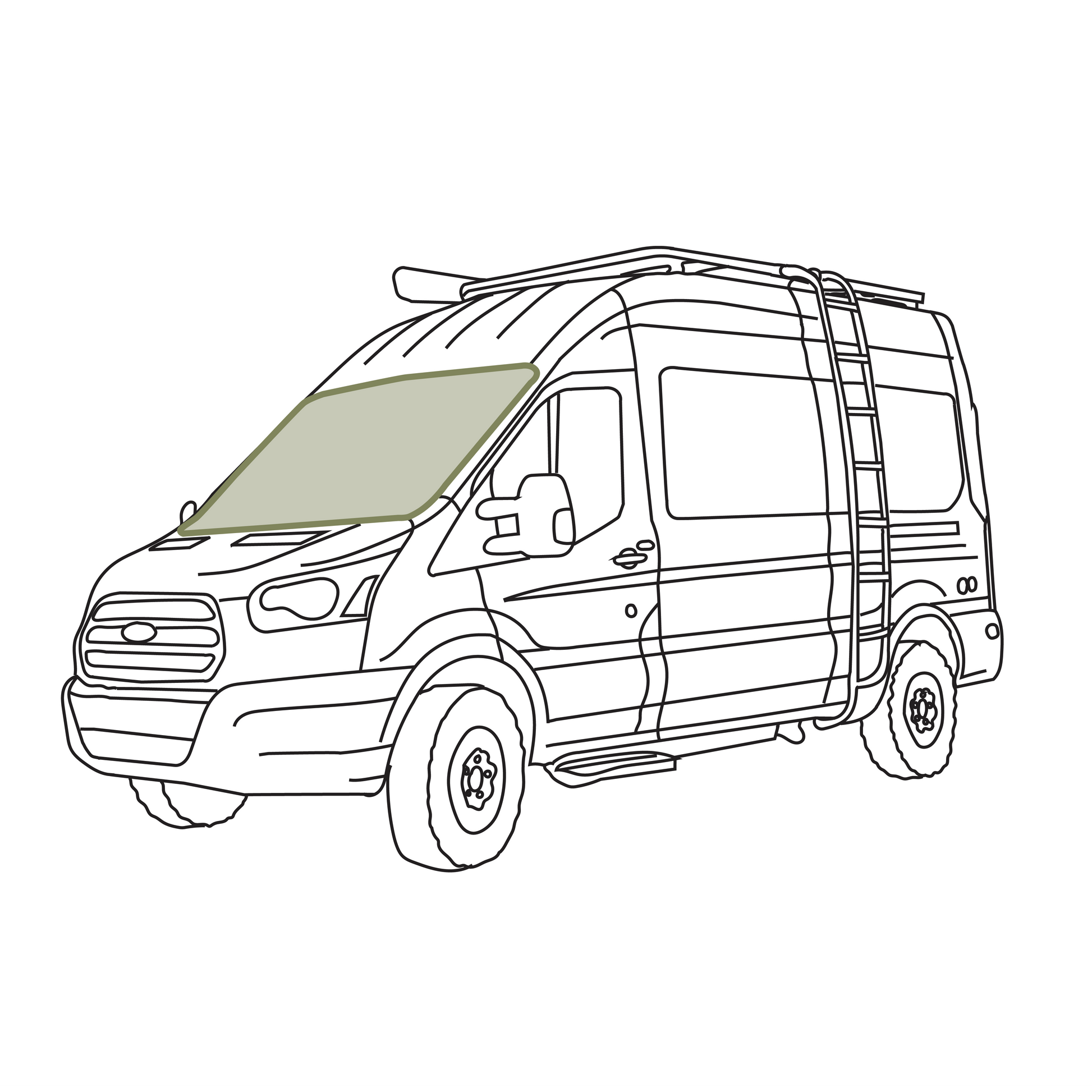 VanEssential Ford Transit Stealth Front Windshield Cover
