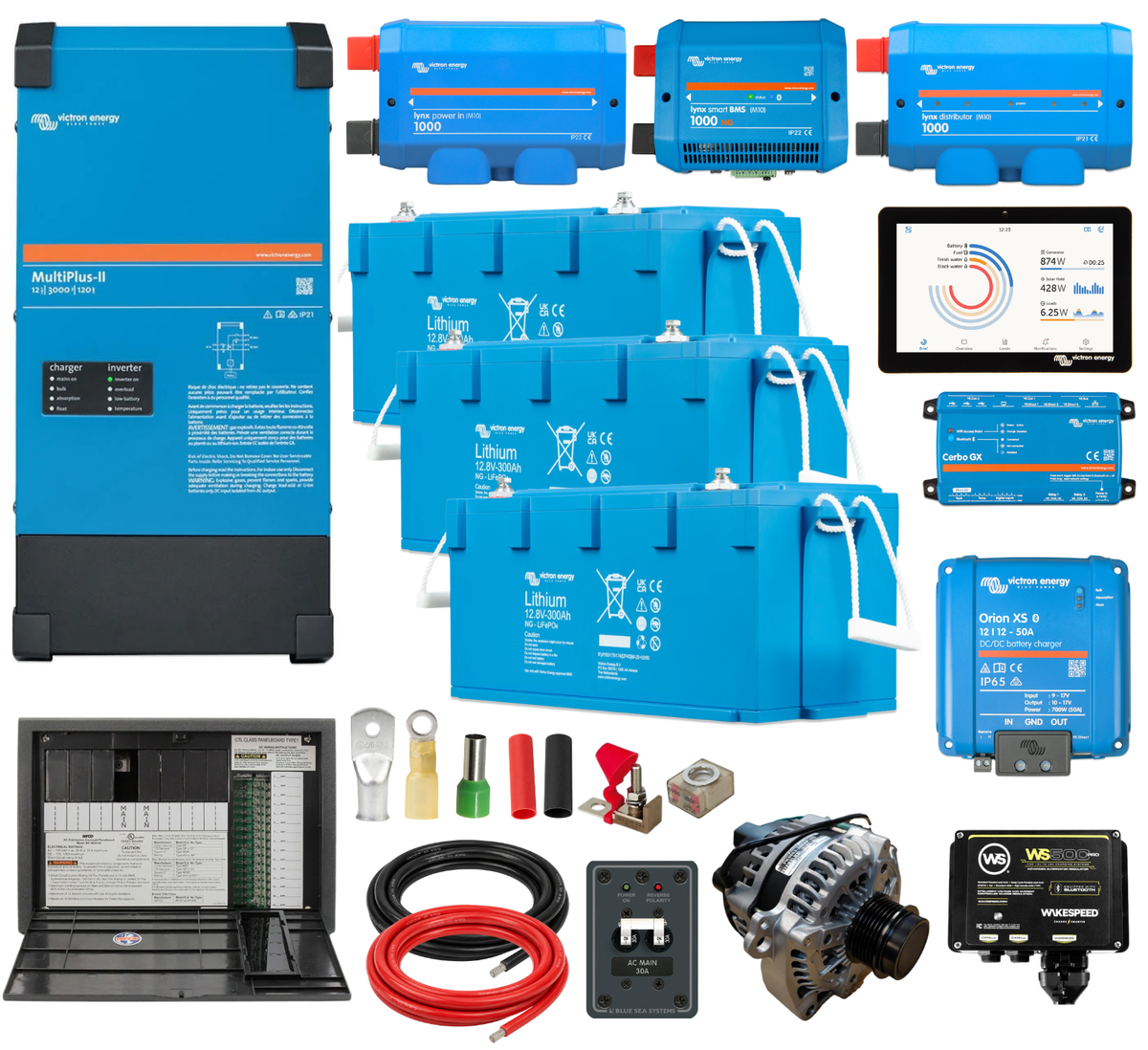 12V Victron Complete Camper Van Electrical System Bundle - Secondary Alternator - "Road Runner"