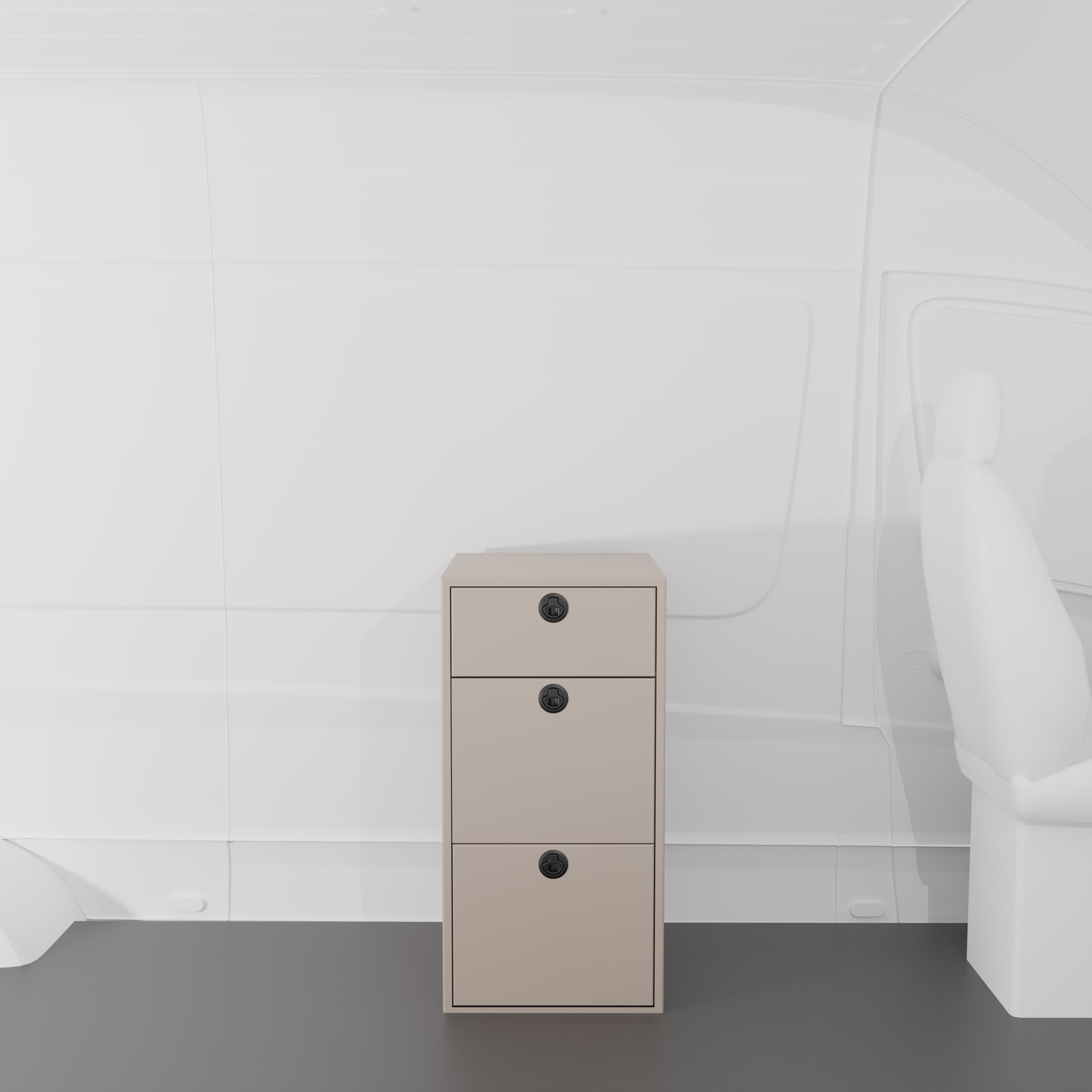 Van Wife Components - 18" Kitchen Base Cabinet - Three Drawer