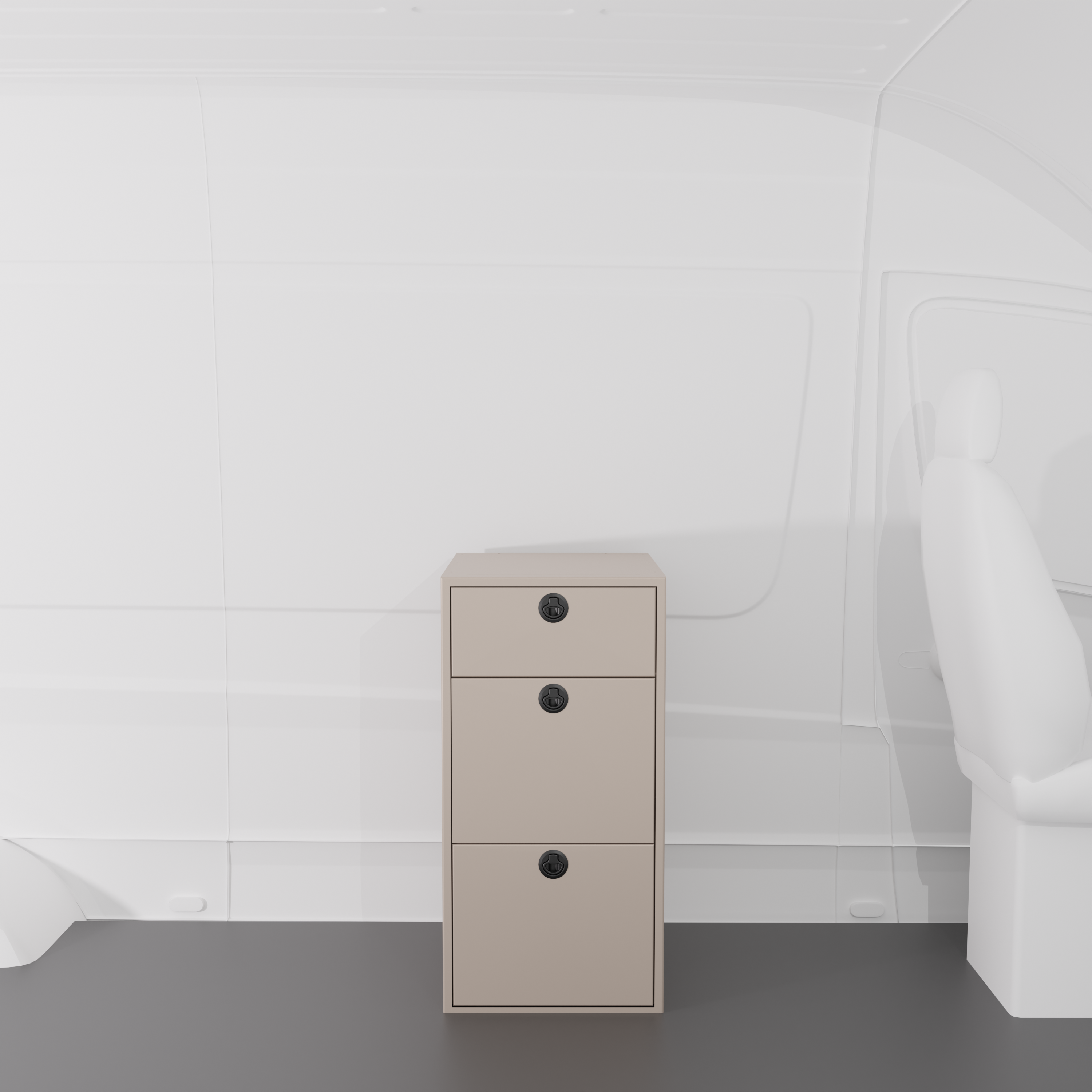 Van Wife Components - 18" Kitchen Base Cabinet - Three Drawer