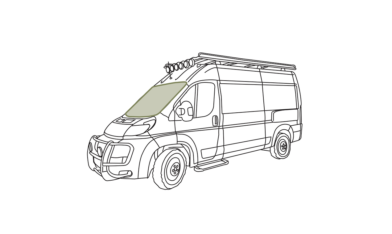 VanEssential Ram Promaster Reflective Front Windshield Cover