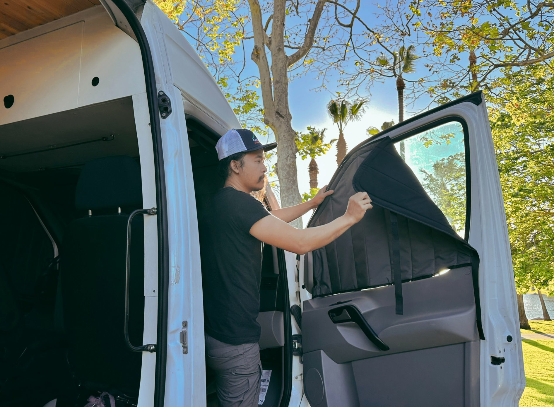 VanEssential Mercedes Sprinter Stealth Front Door Window Covers (Pair)