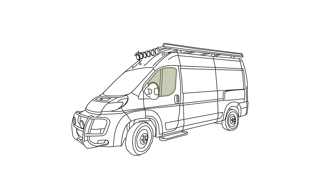VanEssential Ram Promaster Reflective Front Door Window Covers (Pair)
