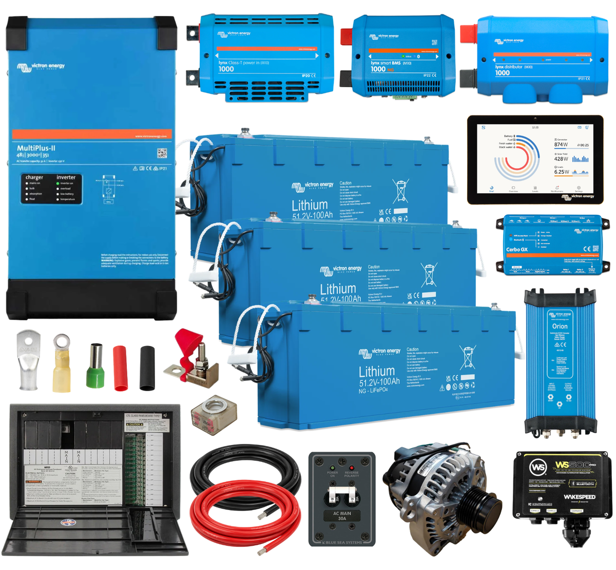 48V Victron Complete Camper Van Electrical System Bundle - Secondary Alternator - "Grid Slayer"