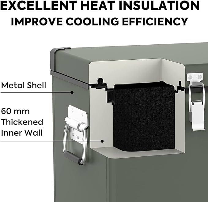 ICECO VL60 12/24V Dual Zone Metal Refrigerator Freezer with Insulated Cover 60L