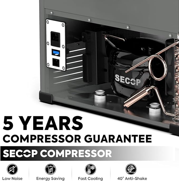 ICECO VL60 12/24V Dual Zone Metal Refrigerator Freezer with Insulated Cover 60L