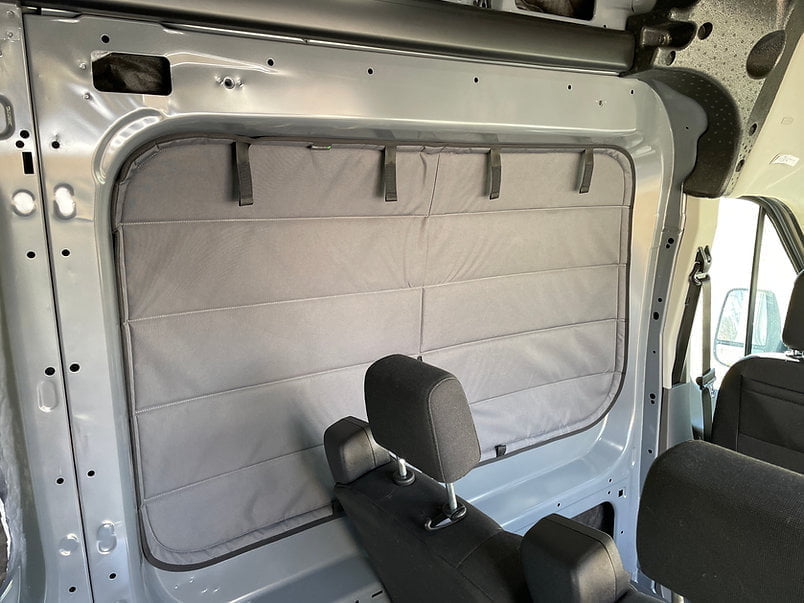 VANNCAMP Magnetic Insulated Blackout Window Covers For Ford Transit Van (2020-2023) - Olive Gray, Front Door Pair