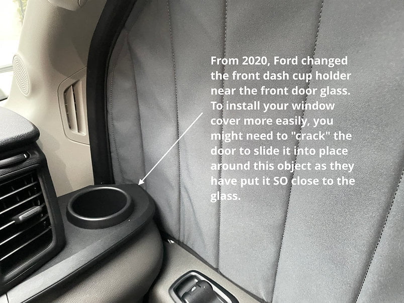 VanEssential Ford Transit Front Door Window Covers (Pair)