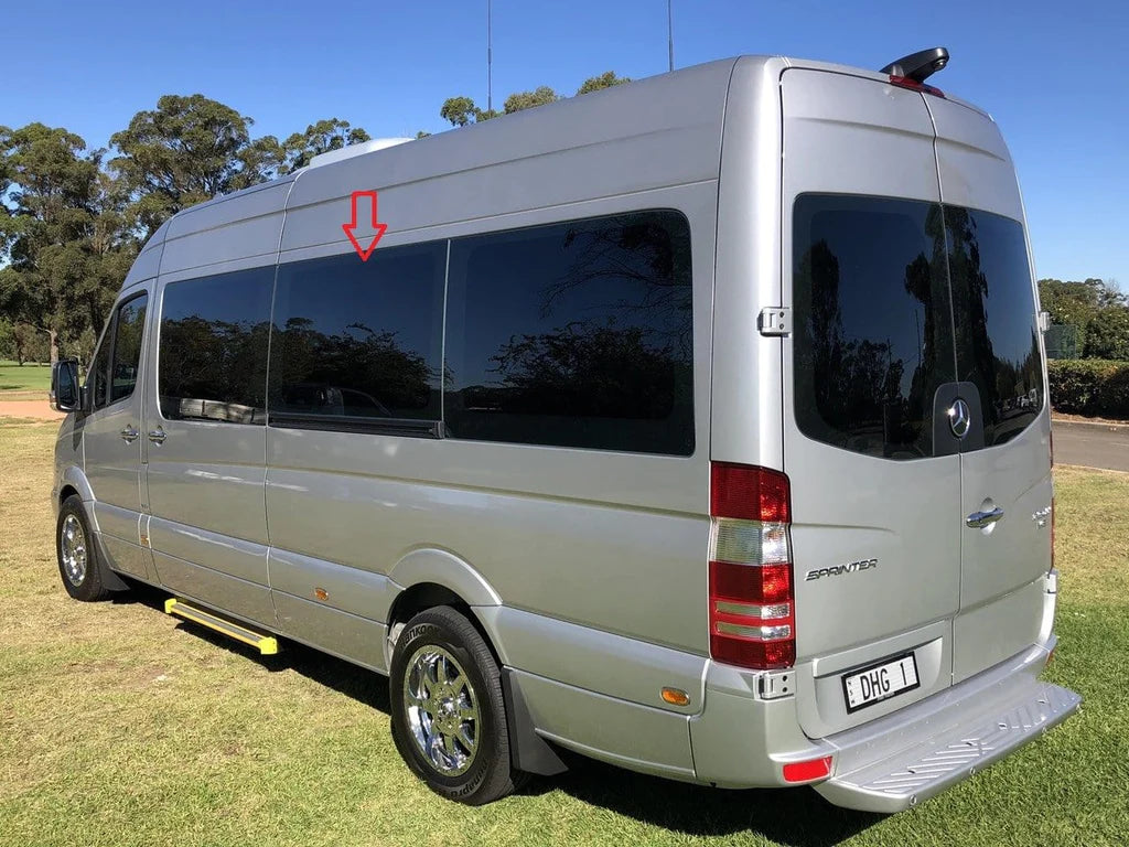 AM Auto - Sprinter - Driver Side - Middle Window - Fixed Glass - 170" & 170" EXT WB w/ Driver Side Sliding Door