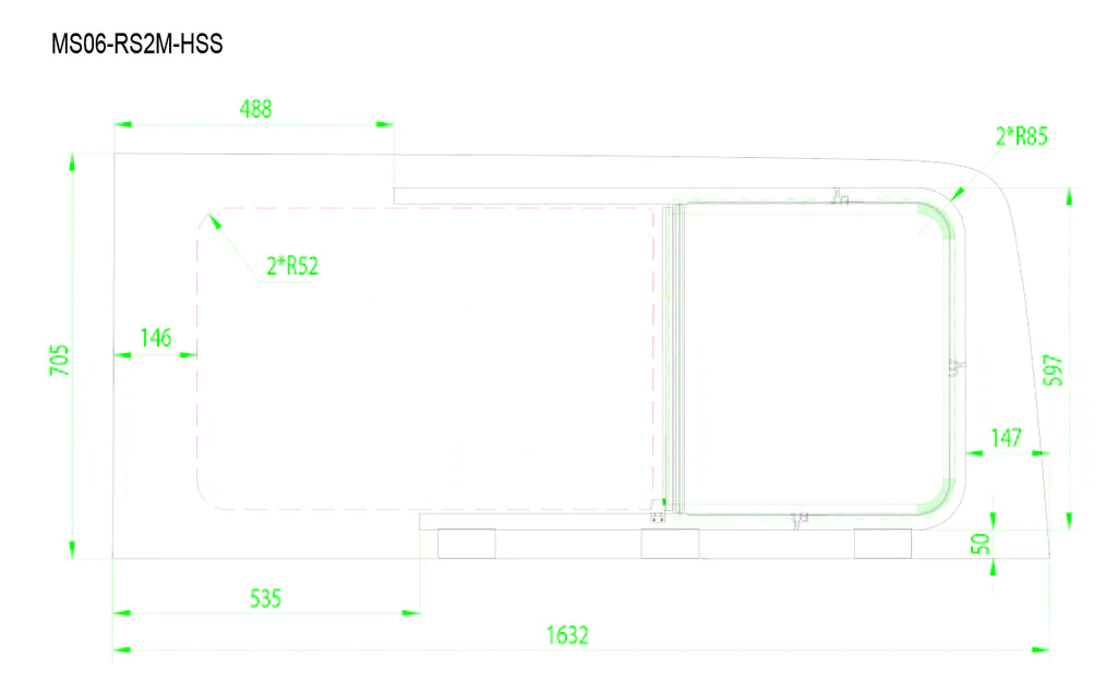 AM Auto - Sprinter - Driver Side - Rear Window - Half Slider w/ Screen - 144" WB w/ Driver Side Sliding Door