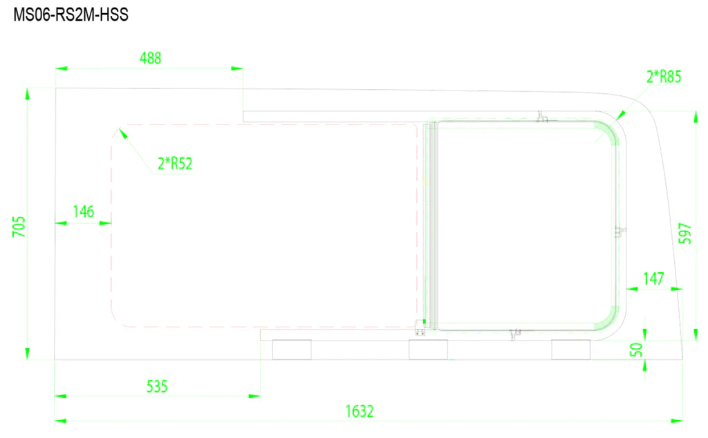AM Auto - Sprinter - Passenger Side - Rear Window - Half Slider w/ Screen - 144" WB