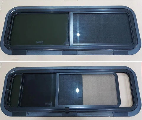 AM Auto - Universal - Passenger Side - Bunk Window - Half Slider w/ Screen -  40" x 15"