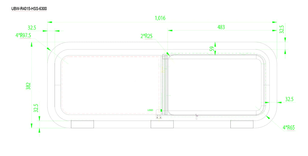 AM Auto - Universal - Passenger Side - Bunk Window - Half Slider w/ Screen -  40" x 15"