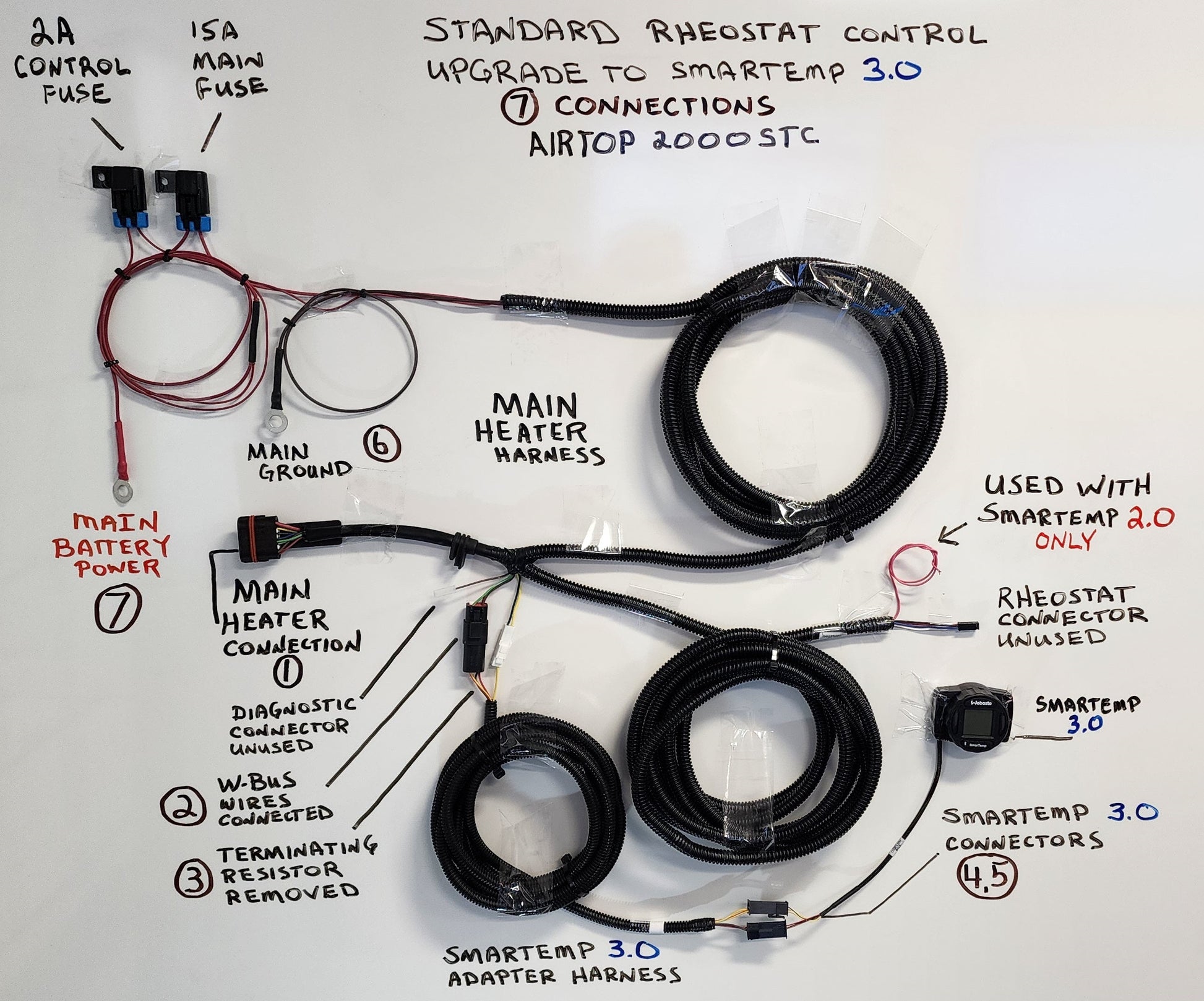 Webasto Wiring Harness Adapter - Air Top 2000 STC - Rheostat to SmarTemp 3.0