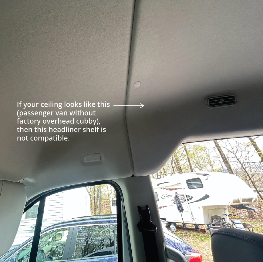 VanEssential Ford Transit Headliner Shelf & Curtain Rod