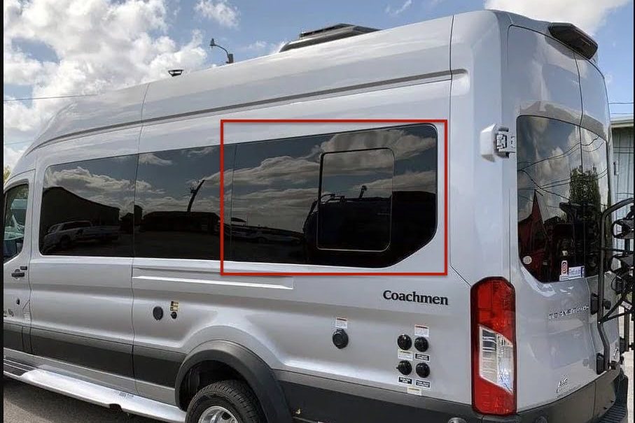 AM Auto - Ford Transit - Driver Side - Rear Window - Half Slider w/ Sc ...