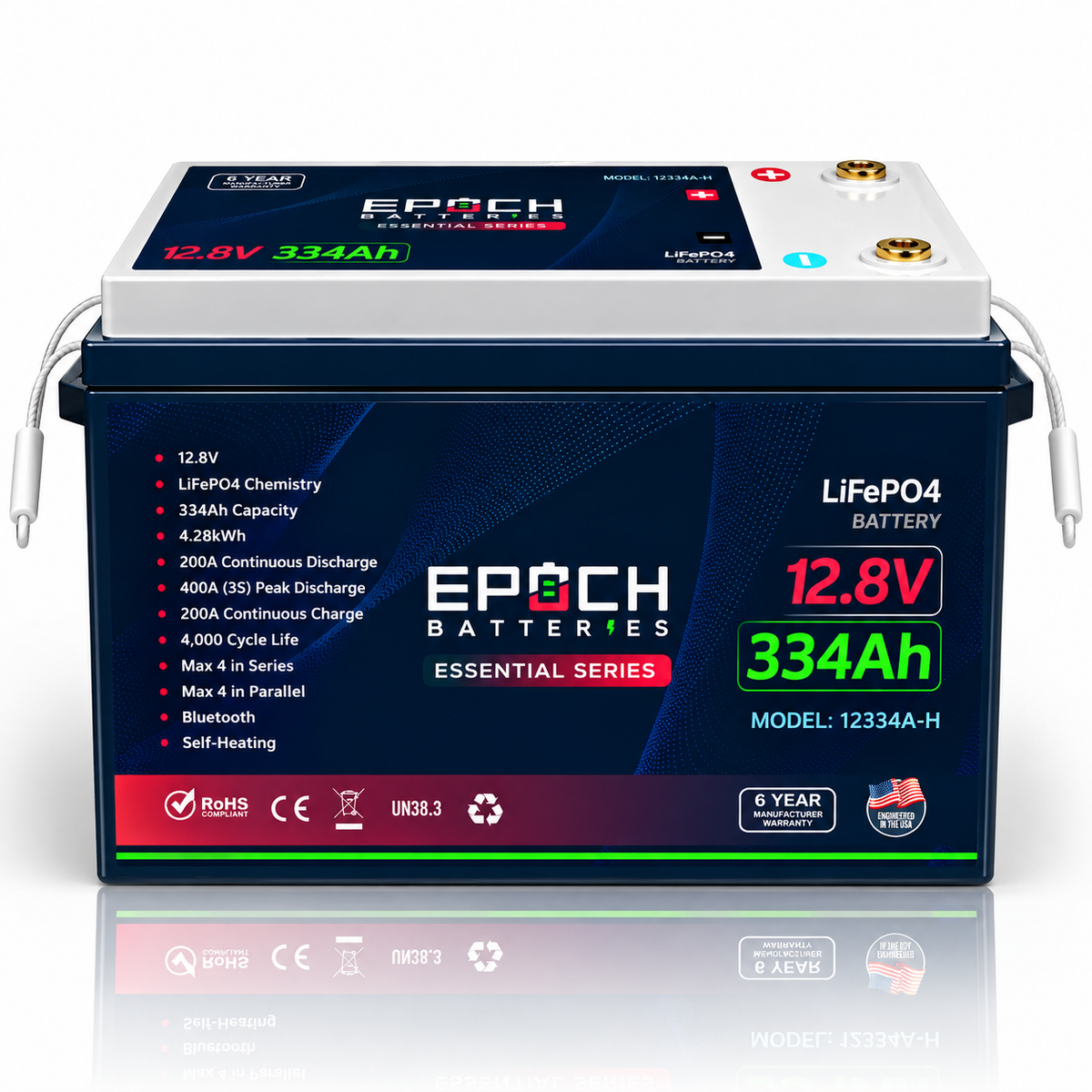 Epoch 12V 334Ah Essential Series LiFePO4 Lithium Battery (4.28kWh)