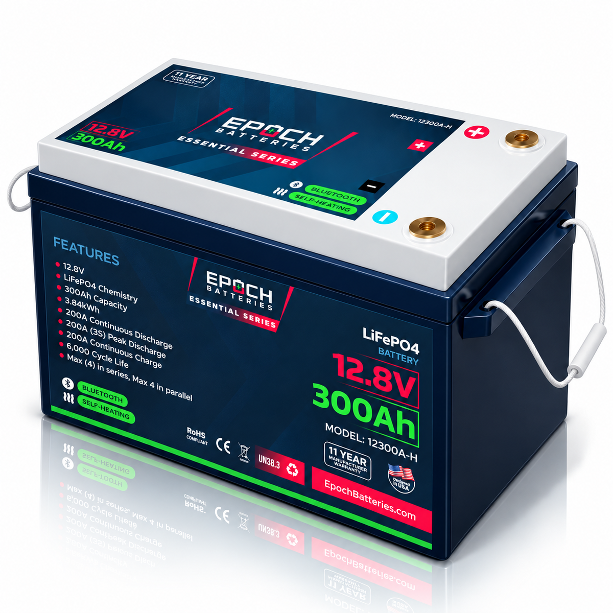 Epoch 12V 300Ah Essential Series LiFePO4 Lithium Battery (3.84kWh)
