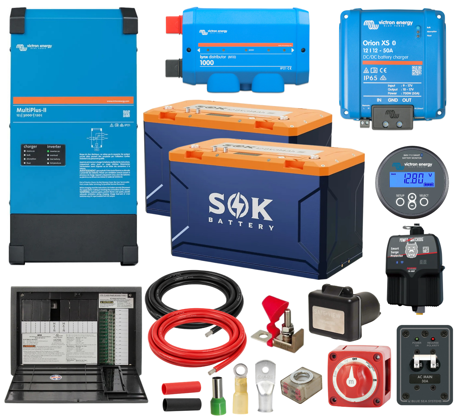 12V Victron Complete Camper Van Electrical System Bundle - Core - "Weekend Warrior"