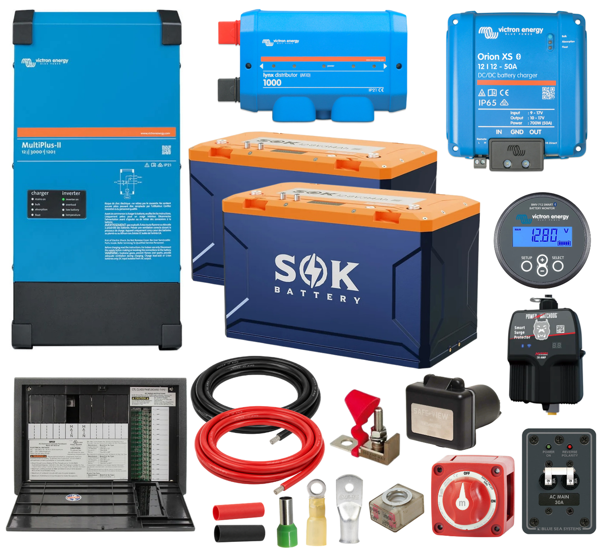 12V Victron Complete Camper Van Electrical System Bundle - Core - "Weekend Warrior"