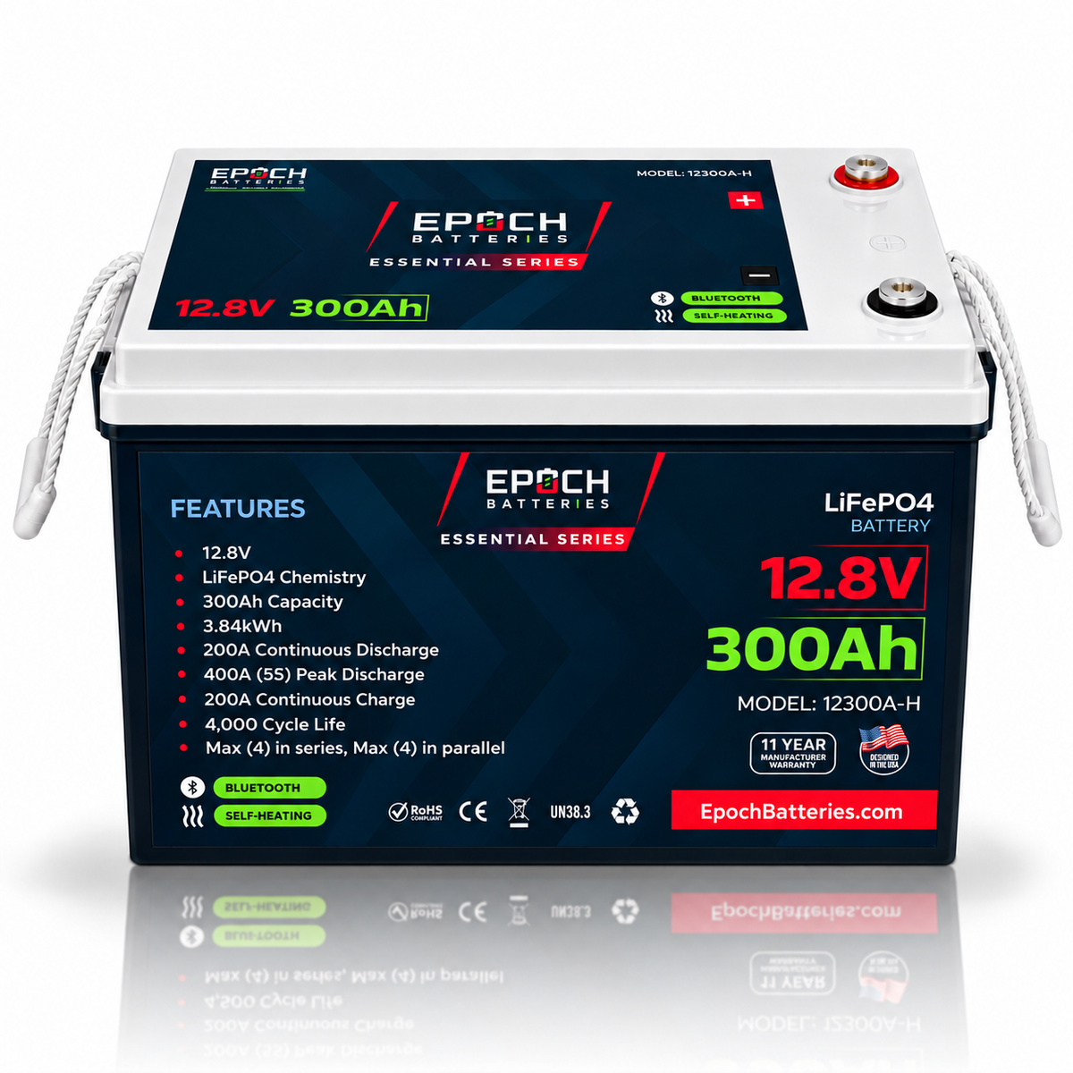 Epoch 12V 300Ah Essential Series LiFePO4 Lithium Battery (3.84kWh)