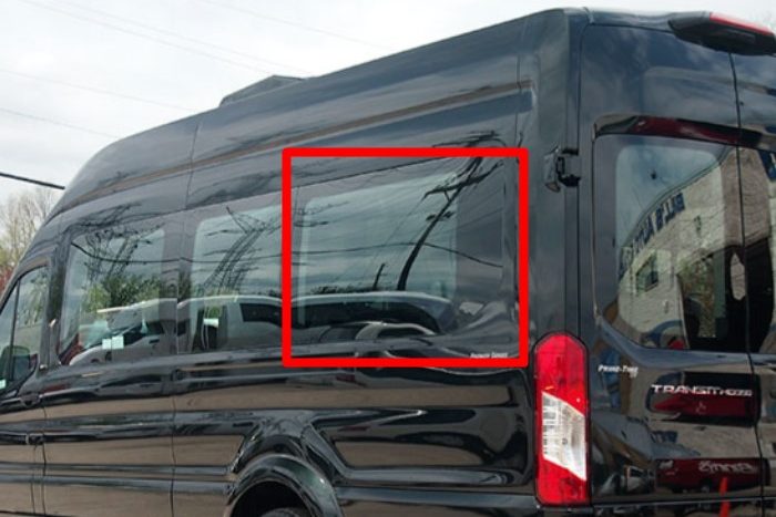 AM Auto - Ford Transit - Driver Side - Rear Window - Fixed Glass - 130" WB