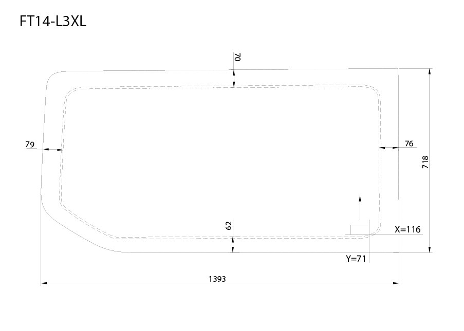 AM Auto - Ford Transit - Driver Side - Rear Window - Fixed Glass - 148" EXT WB