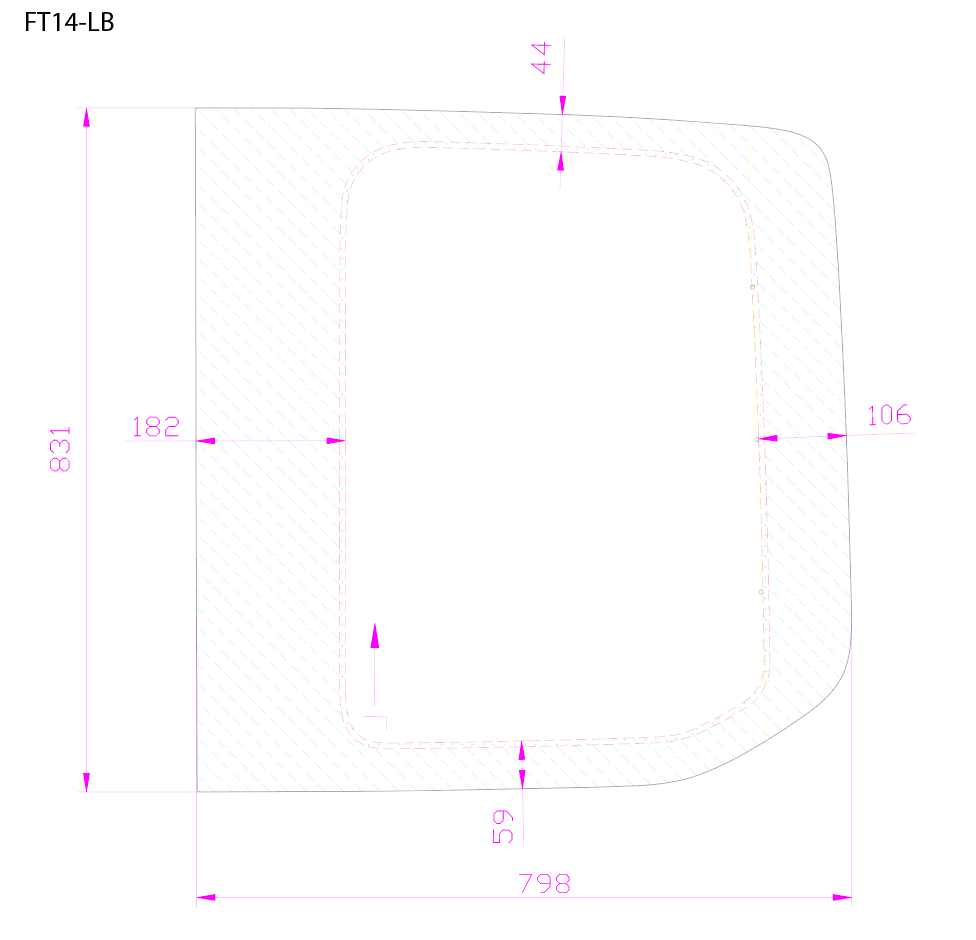 AM Auto - Ford Transit - Rear Door Driver Side Window - Fixed Glass