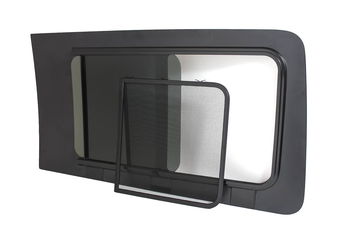 AM Auto - Ford Transit - Driver Side - Forward Window - Half Slider w/ Screen