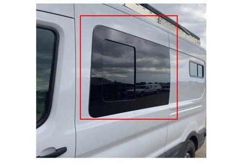 AM Auto - Ford Transit - Driver Side - Forward Window - Half Slider w/ Screen