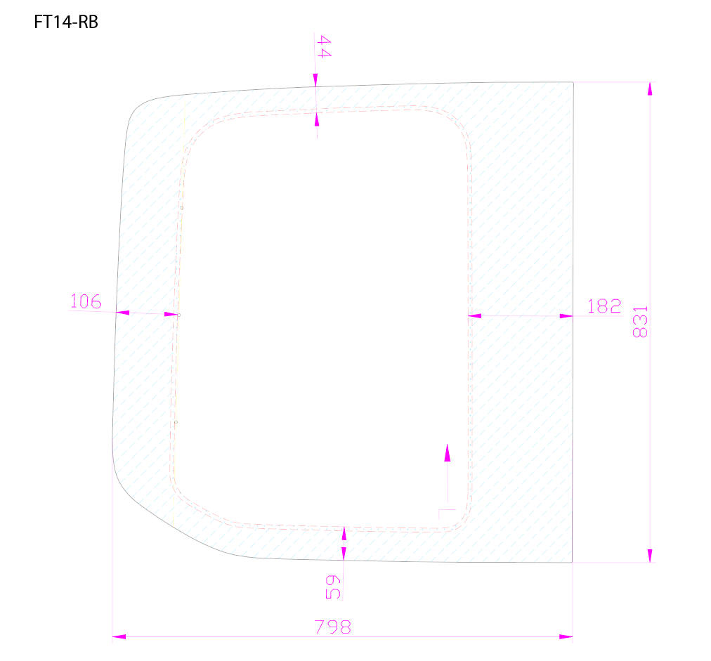 AM Auto - Ford Transit - Rear Door Passenger Side Window - Fixed Glass