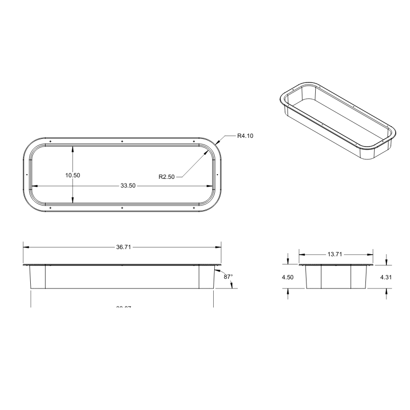 Ford Transit Rear Half-Slider Bunk Window Trim Ring