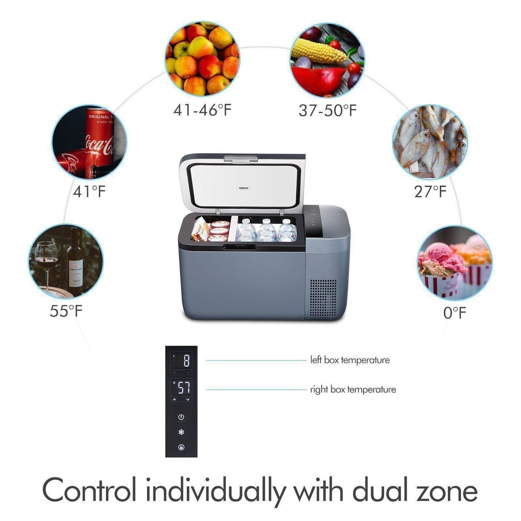 ICECO GO20 12/24V Dual Zone Portable Refrigerator Freezer 20L