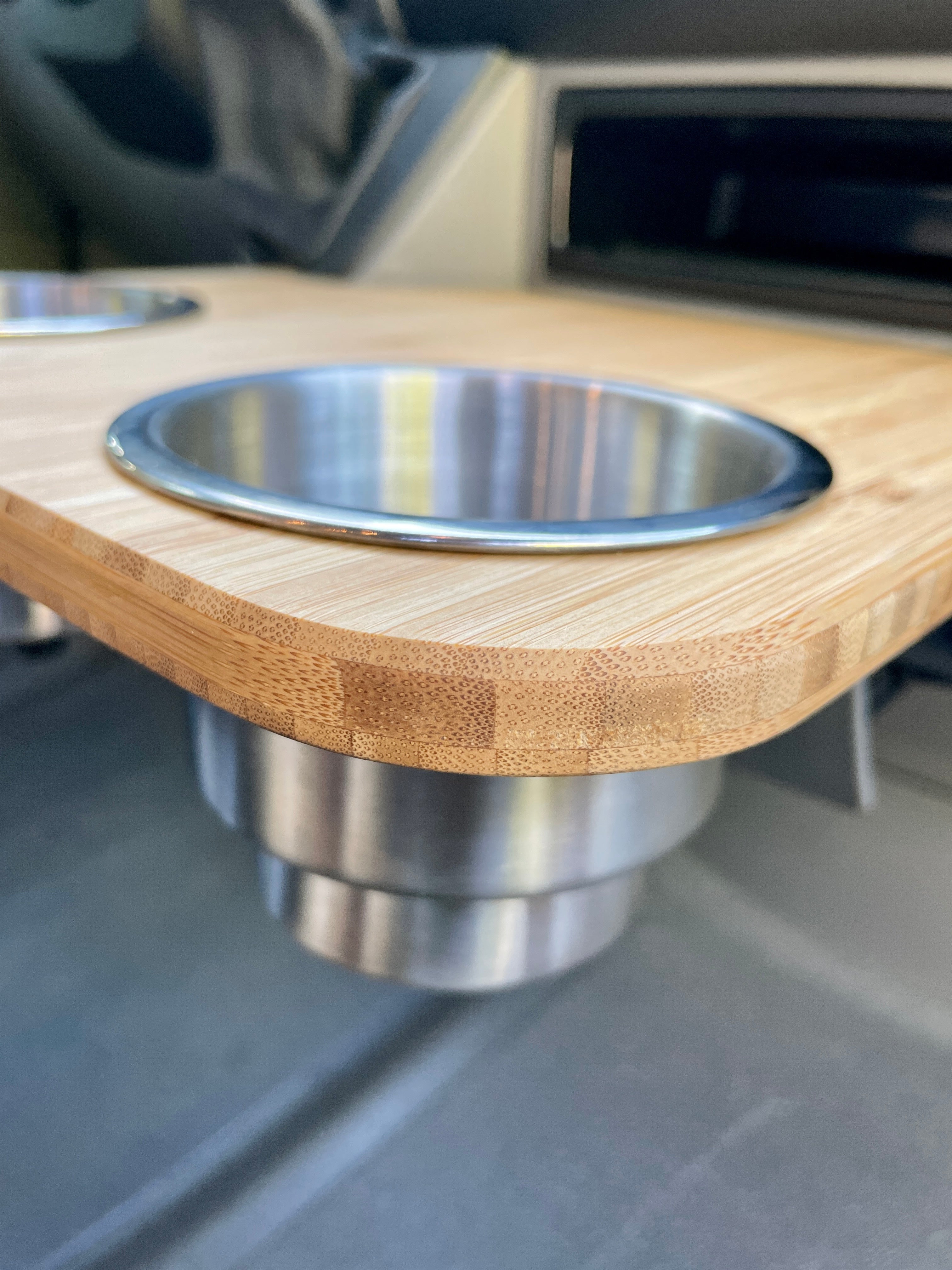 Mercedes Sprinter Front Cup Holder & Snack Tray - Bamboo (2007-2018)