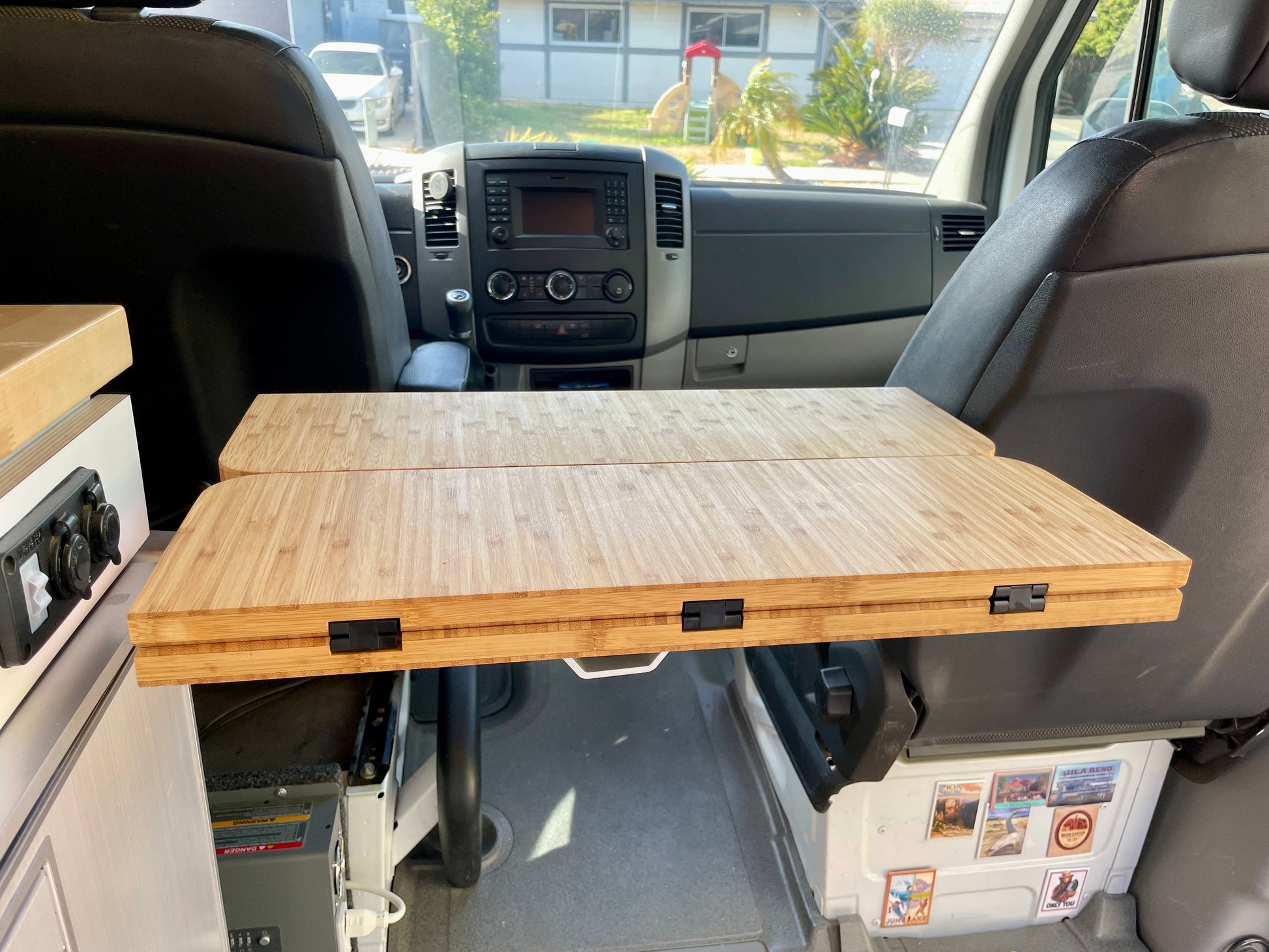 Folding Bamboo Lagun Table 3/4" Thick For Camper Vans and RVs