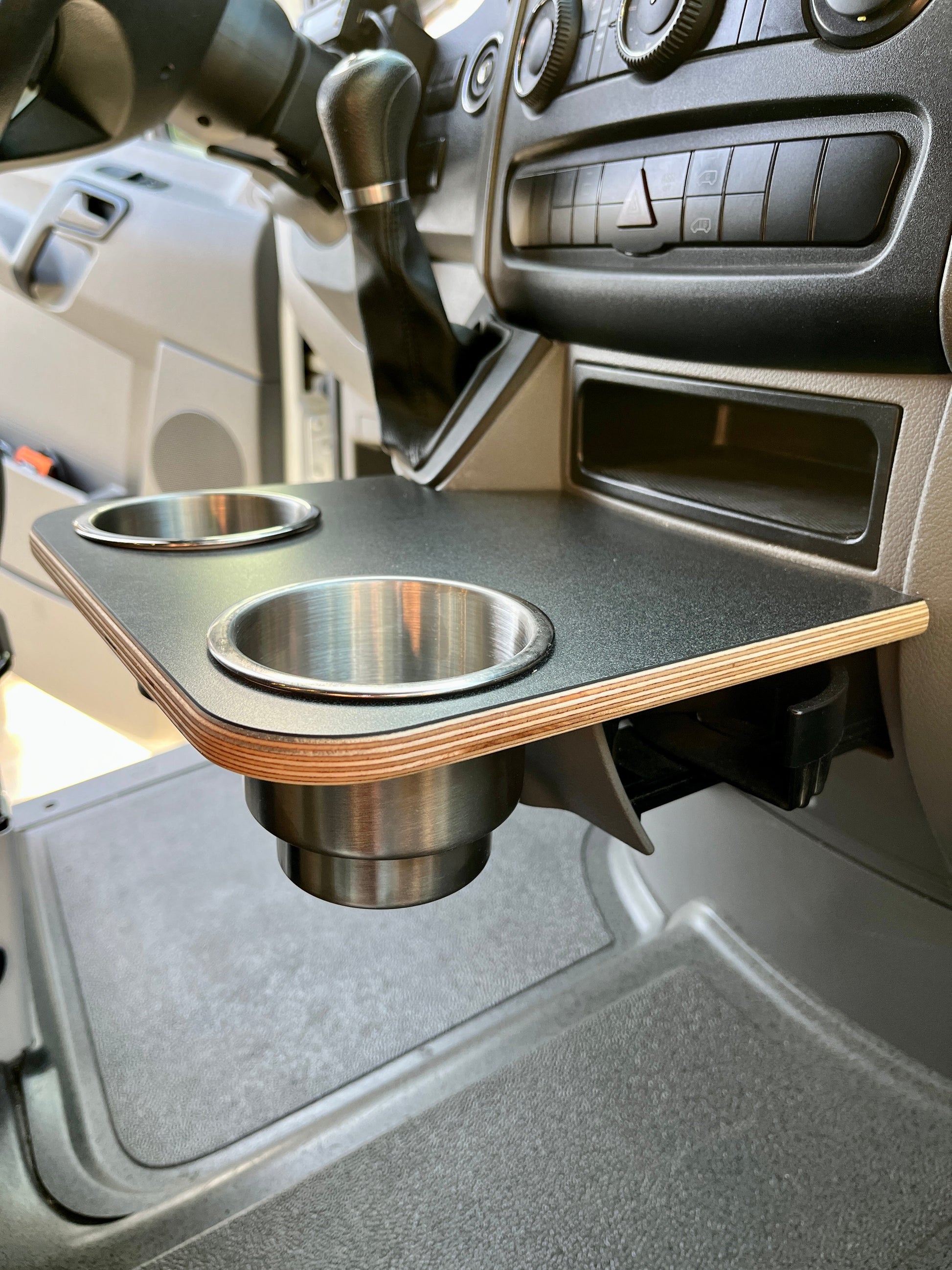 Mercedes Sprinter Front Cup Holder & Snack Tray - Charcoal Matrix (2007-2018)