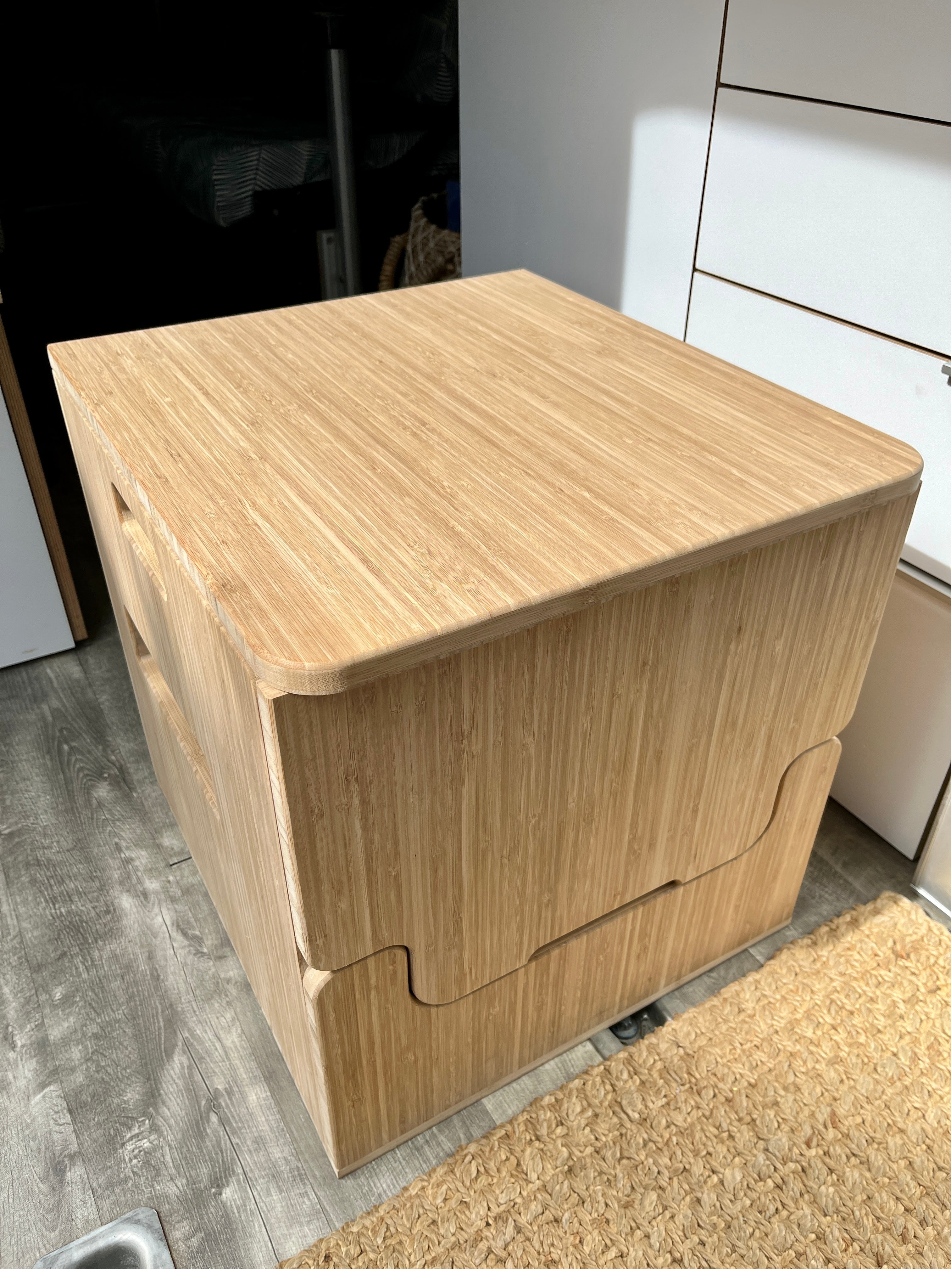 Bamboo Lift Top Cabinet For Thetford Curve Porta Potti 565E/365 Toilets - Flat Pack Kit