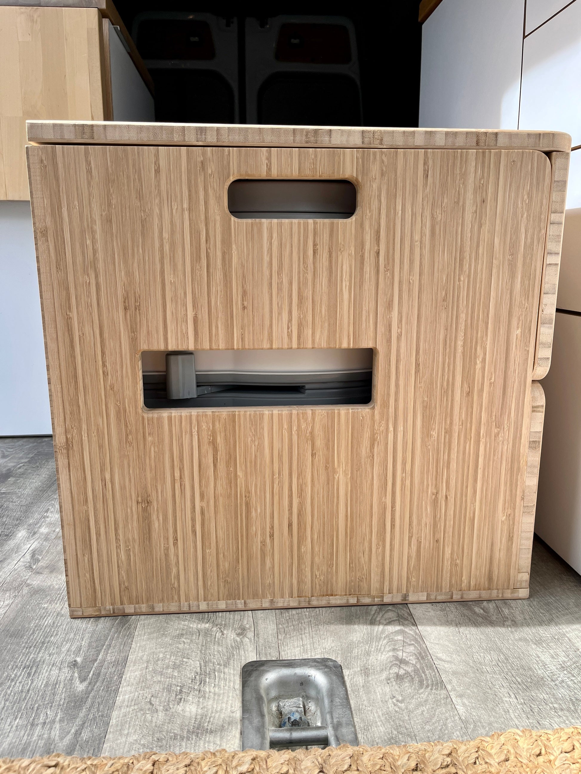 Bamboo Lift Top Cabinet For Thetford Curve Porta Potti 565E/365 Toilets - Flat Pack Kit