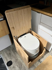 Bamboo Lift Top Cabinet For Thetford Curve Porta Potti 565E/365 Toilets - Flat Pack Kit