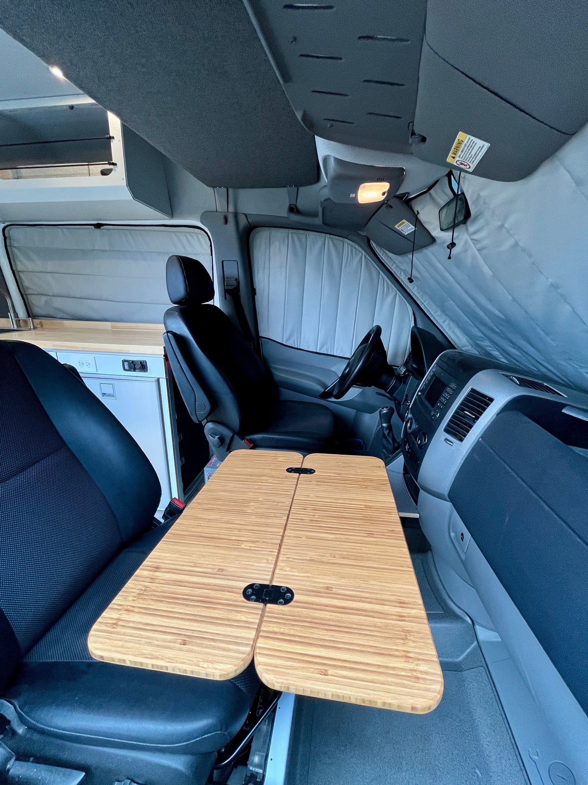 Slim Half Folding Bamboo Lagun Table 1/2" Thick For Camper Vans and RVs