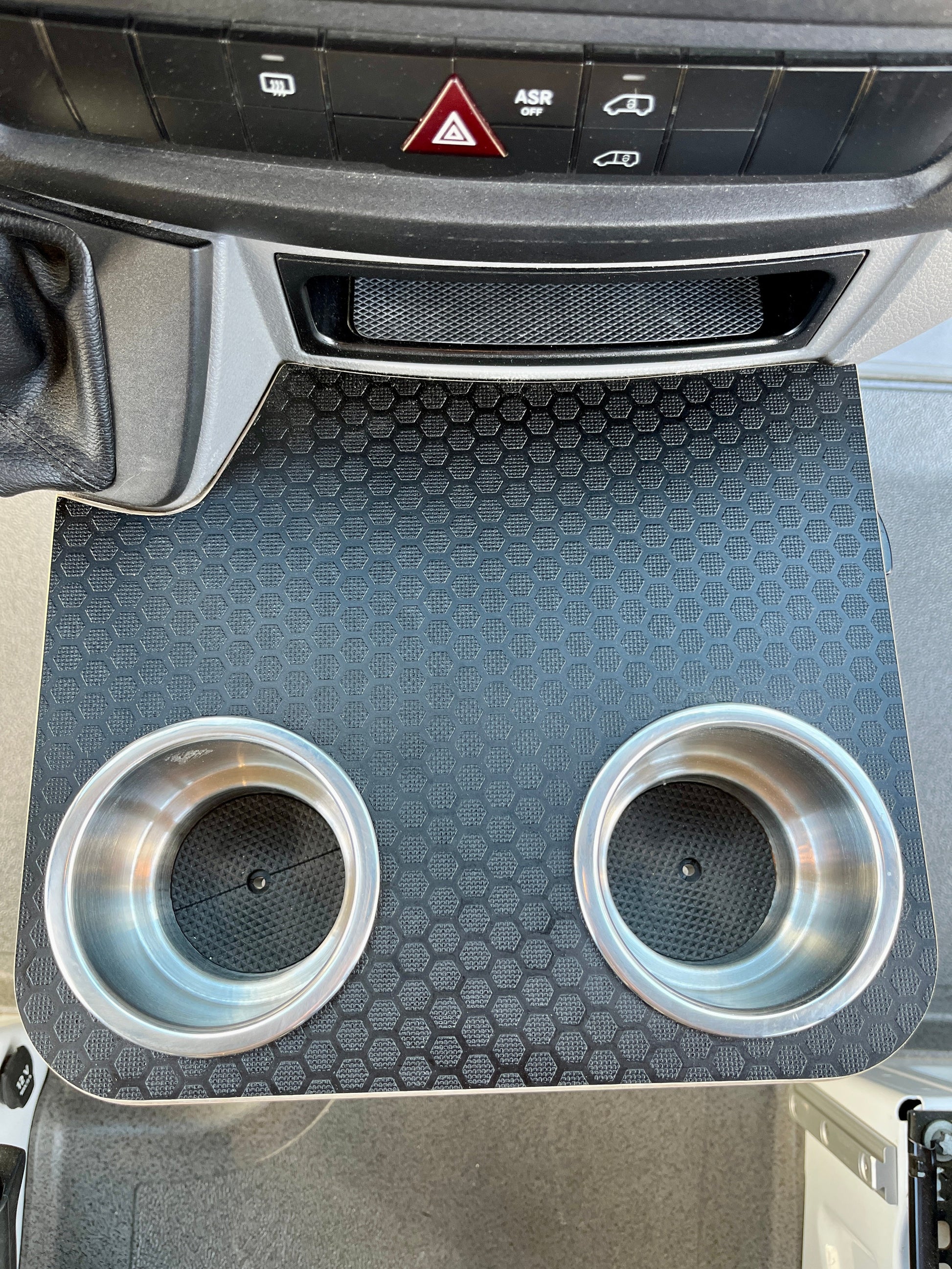 Mercedes Sprinter Front Cup Holder & Snack Tray - Black Hex (2007-2018)